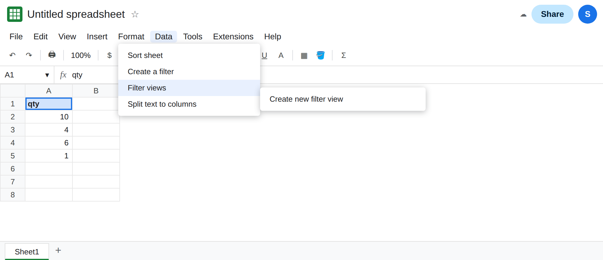 Column A has been deleted. The sheet shows qty only. Data, Filter views does not list East only, or the view no longer has a store criteria.